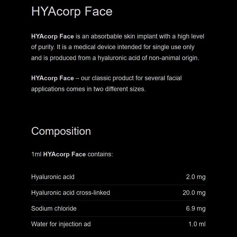 HyaCorp FACE