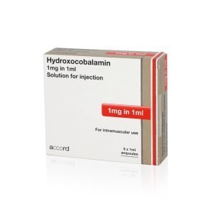 Hydroxocobalamin Solution for Injection 1mg/1ml 5 Ampoules B12
